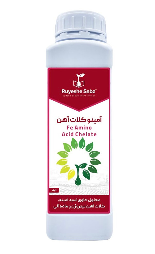 کود مایع آمینوکلات آهن برند رویش سبز حجم ۱ لیتر
